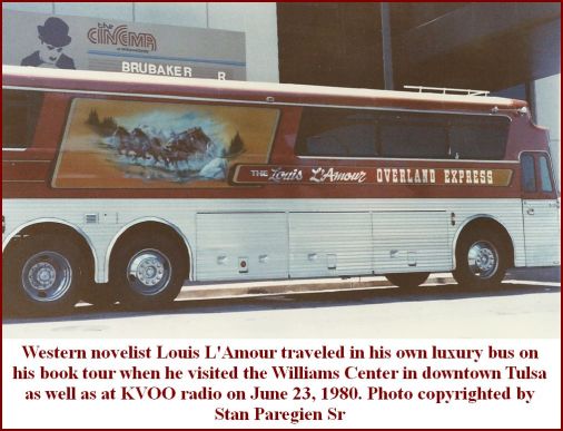 I got to meet famed Western novelist Louis L'Amour in Tulsa, Oklahoma in 1980 as he got off his tour bus to attend a book signing. Photo copyrighted by Stan Paregien