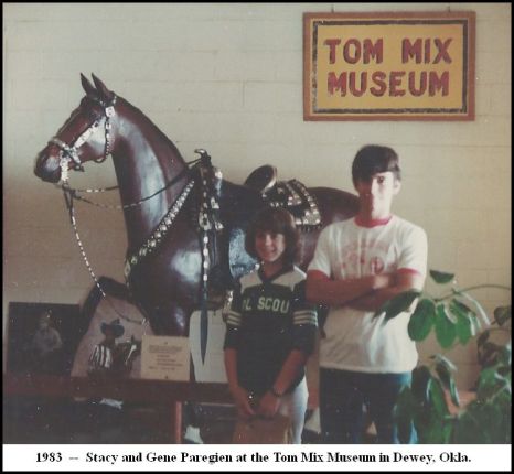 Gene Paregien is shown inside of the "Tom Mix Museum" in Dewey, Oklahoma in 1983. Tom Mix was in the 101 Wild West Show, then was a cowboy movie star. Photo by Stan Paregien